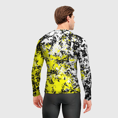 Мужской рашгард Белая и жёлтая краска / 3D-принт – фото 4