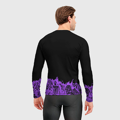Мужской рашгард Скелеты в неоновом огне / 3D-принт – фото 4