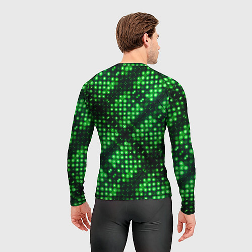 Мужской рашгард Яркие зеленые точки / 3D-принт – фото 4