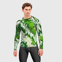 Рашгард мужской Зеленые штрихи, цвет: 3D-принт — фото 2