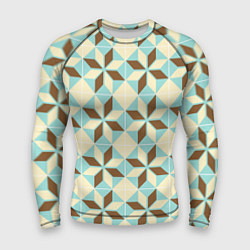 Рашгард мужской Brown blue pattern, цвет: 3D-принт