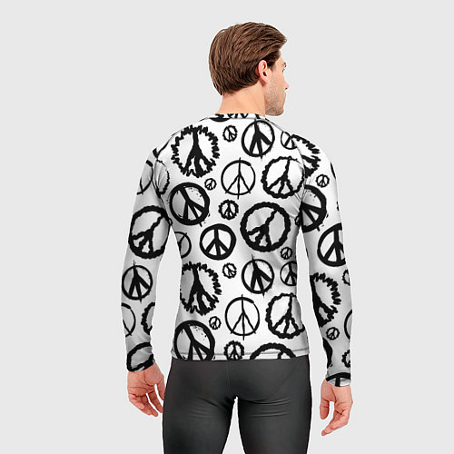 Мужской рашгард Many peace logo / 3D-принт – фото 4