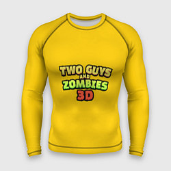 Рашгард мужской Two Guys & Zombies 3D - Лого на желтом, цвет: 3D-принт