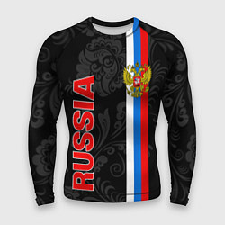 Рашгард мужской Russia black style, цвет: 3D-принт