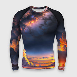 Рашгард мужской Млечный путь и облака на закате, цвет: 3D-принт