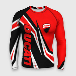 Рашгард мужской Ducati- red stripes, цвет: 3D-принт