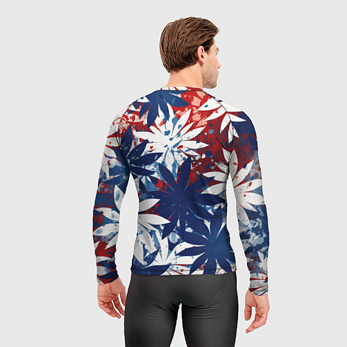 Мужской рашгард Цветы в цветах флага РФ / 3D-принт – фото 4