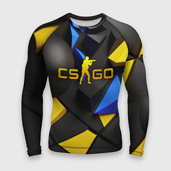 Рашгард мужской CSGO blue yellow abstract, цвет: 3D-принт