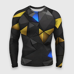 Рашгард мужской Black yellow geometry, цвет: 3D-принт