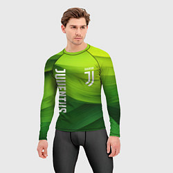 Рашгард мужской Ювентус лого на зеленом фоне, цвет: 3D-принт — фото 2