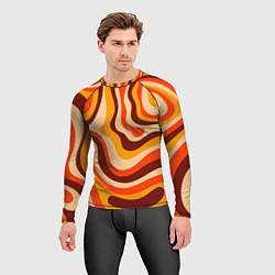 Рашгард мужской Ретро текстура линий, цвет: 3D-принт — фото 2