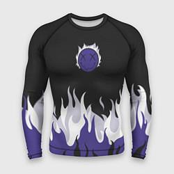 Рашгард мужской Black fire emoji, цвет: 3D-принт