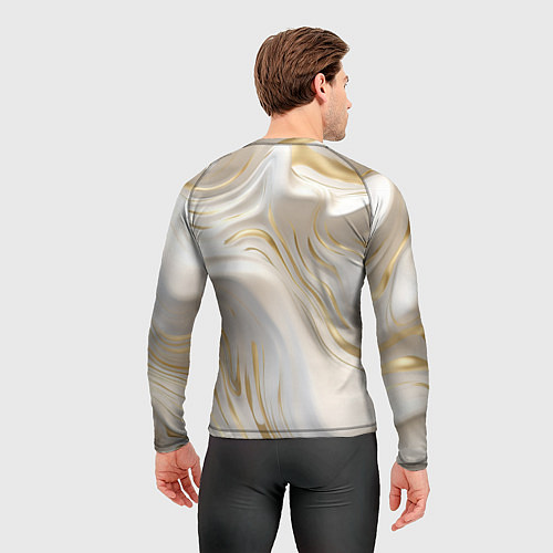 Мужской рашгард Бежевая абстракция / 3D-принт – фото 4