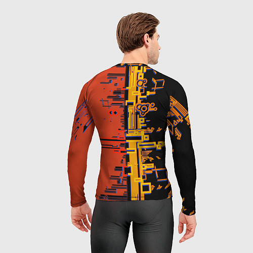 Мужской рашгард Кибер-глитч красный / 3D-принт – фото 4