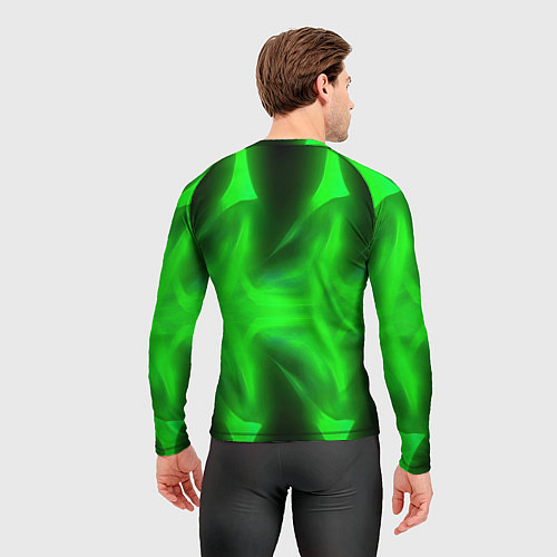 Мужской рашгард Black green abstract / 3D-принт – фото 4