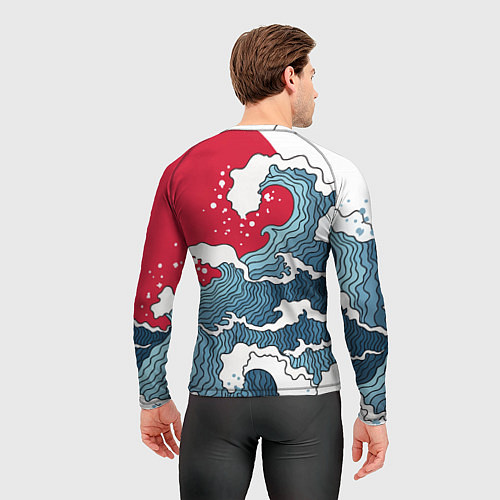 Мужской рашгард Страна восходящего солнца - большая волна / 3D-принт – фото 4