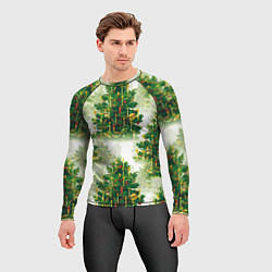 Рашгард мужской Рождественская ель - старинный узор, цвет: 3D-принт — фото 2