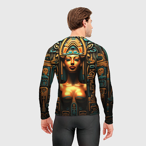 Мужской рашгард Орнамент в египетском стиле, бюст Нефертити / 3D-принт – фото 4