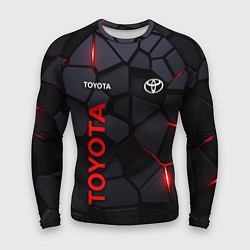 Рашгард мужской Toyota черные плиты с эффектом свечения, цвет: 3D-принт