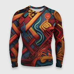 Мужской рашгард Абстрактный узор в этническом стиле