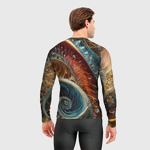 Мужской рашгард Текстура спираль из кристалов / 3D-принт – фото 4