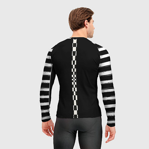 Мужской рашгард Иллюзия заполненного пространства черный клетка и / 3D-принт – фото 4
