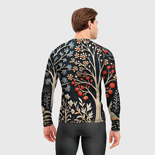 Мужской рашгард Новогодние узоры и деревья / 3D-принт – фото 4