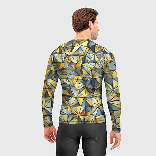 Мужской рашгард Маленькие золотые треугольники / 3D-принт – фото 4
