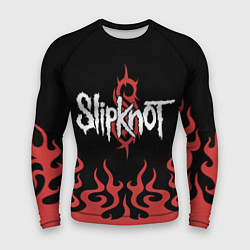 Рашгард мужской Slipknot в огне, цвет: 3D-принт