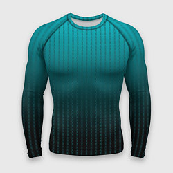 Мужской рашгард Градиент бирюзовый полосы-цепочки