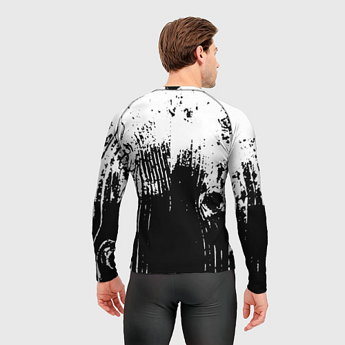 Мужской рашгард Черно-белая абстракция гранж / 3D-принт – фото 4