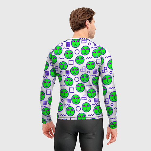 Мужской рашгард Green smiley face / 3D-принт – фото 4