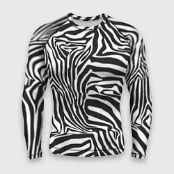 Рашгард мужской Шкура зебры черно - белая графика, цвет: 3D-принт