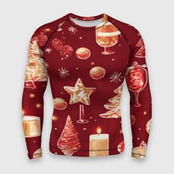 Мужской рашгард Новогодний и рождественский узор