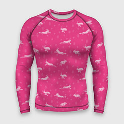 Рашгард мужской Розовые зайцы, цвет: 3D-принт