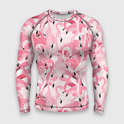 Рашгард мужской Стая розовых фламинго, цвет: 3D-принт