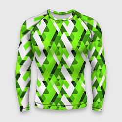 Мужской рашгард Зелёные и белые фигуры