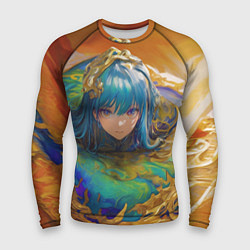 Рашгард мужской Аниме девушка с желтыми глазами, цвет: 3D-принт