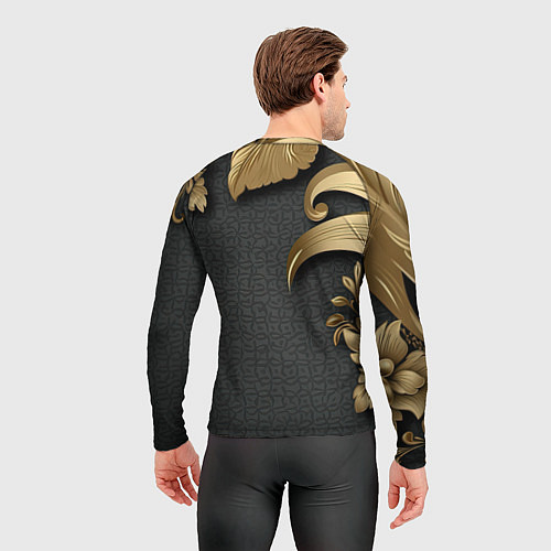 Мужской рашгард Золотой герб России и объемные узоры / 3D-принт – фото 4