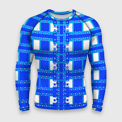 Мужской рашгард Синие и белые квадраты