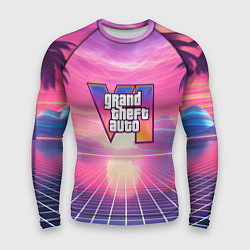 Рашгард мужской GTA 6 Vaporwave, цвет: 3D-принт