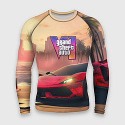 Рашгард мужской GTA 6 спортивное авто, цвет: 3D-принт