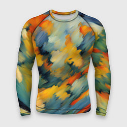Мужской рашгард Жёлтые и синие мазки