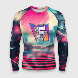 Рашгард мужской GTA 6 retro abstract, цвет: 3D-принт