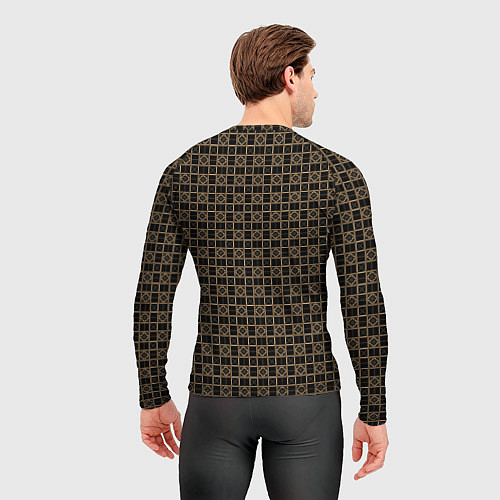 Мужской рашгард Тёмно-коричневый паттерн / 3D-принт – фото 4