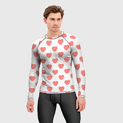 Рашгард мужской Розовые сердца фон, цвет: 3D-принт — фото 2