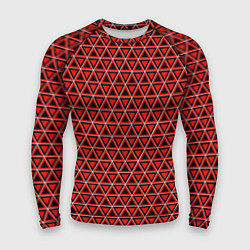 Рашгард мужской Красные и чёрные треугольники, цвет: 3D-принт