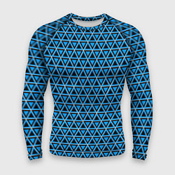 Рашгард мужской Синие и чёрные треугольники, цвет: 3D-принт