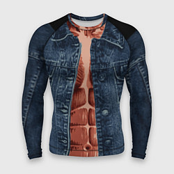 Рашгард мужской Голый торс под джинсовкой, цвет: 3D-принт