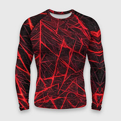 Мужской рашгард Красная паутина на чёрном фоне